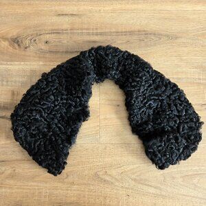 Vintage Black Persian Lam Collar Vintage Accessories Craft Project 1960s 1970s.